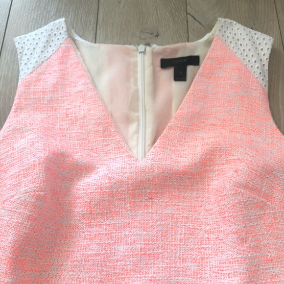J. Crew Neon Orange Lace Detailed Mini Dress Size 2 - Picture 5 of 14